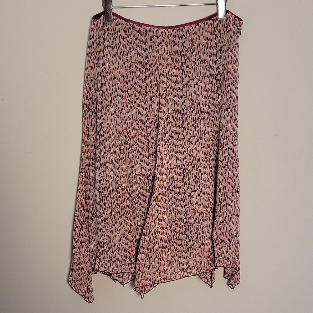 Tapemeasure Pink Patterned Handkerchief Hem Skirt Sz 14